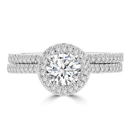 14k White Gold 0.95ct. TDW Diamond Bridal Set