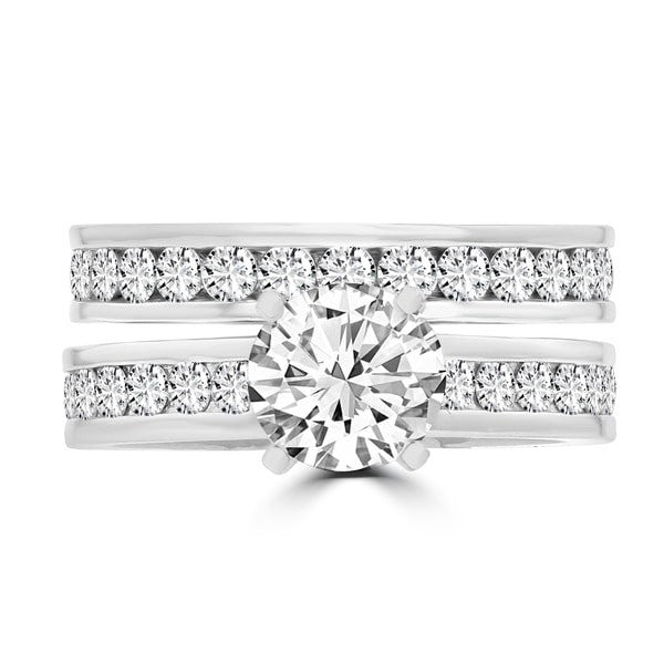 14K White Gold Diamond 2.25cts TDW Bridal Set