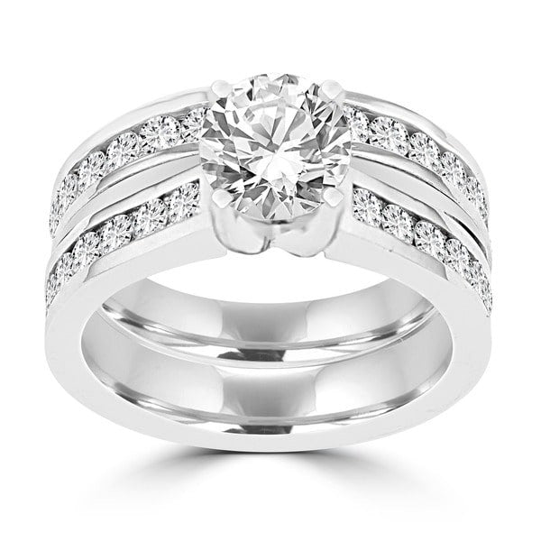 14K White Gold Diamond 2.25cts TDW Bridal Set