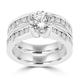 14K White Gold Diamond 2.25cts TDW Bridal Set