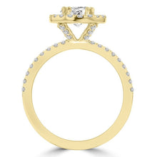 14k Yellow Gold 1.65ct TDW Diamond Halo Engagement Ring