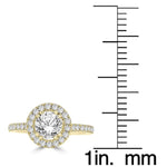 14k Yellow Gold 1.65ct TDW Diamond Halo Engagement Ring