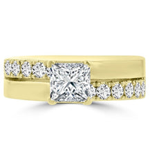 14k Yellow Gold 1.55ct. TDW Princess-cut Diamond Engagement Ring