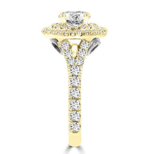 14K Yellow Gold 1.80cts TDW Double Halo Diamond Engagement Ring