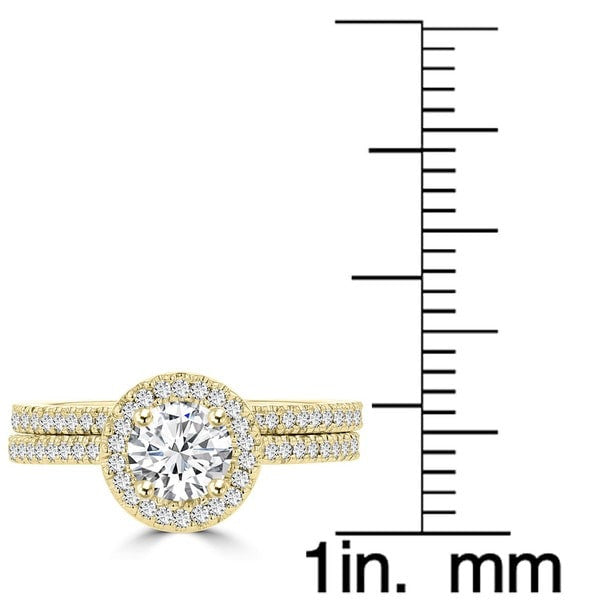 14k Yellow Gold 0.95cts TDW Diamond Bridal Set