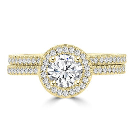 14k Yellow Gold 0.95cts TDW Diamond Bridal Set