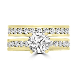 14k Yellow Gold 2 1/4ct. TDW Diamond Bridal Set