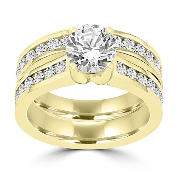 14k Yellow Gold 2 1/4ct. TDW Diamond Bridal Set