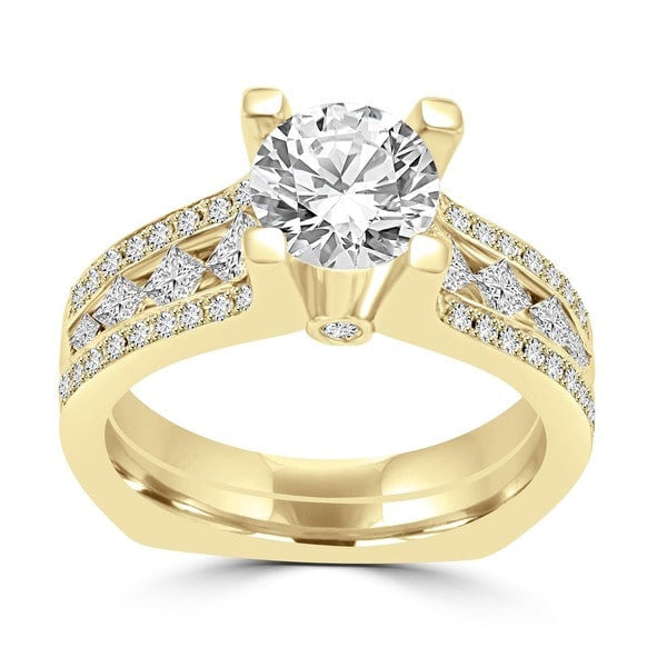 14k Yellow Gold 1.95ct TDW La Vita Vital Engagement Ring