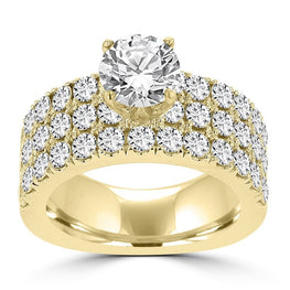 14k Yellow Gold 3 1/5ct TDW Diamond Engagement Ring