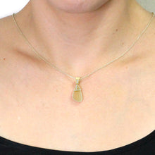 14k Yellow Gold Natural Ethiopian Opal 5.00ct & Diamond 1/4ct TDW an Necklace