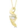 14K Yellow gold, Gold Quartz 2.08cts and Diamond 0.17cts (SI1-VS, G-H) Pendant Necklace