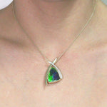 14K Yellow Gold 11.58ct Ammolite and Diamond 0.28ct (SI1-VS, G-H ) Necklace