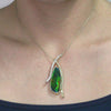14K Yellow Gold Ammolite 20.17cts and Diamond 0.40ct (SI1-VS, G-H ) Necklace
