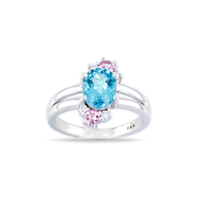 Custom 14K White Gold Tourmaline & Topaz Ring