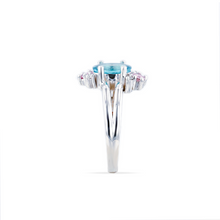 Custom 14K White Gold Tourmaline & Topaz Ring