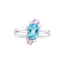 Custom 14K White Gold Tourmaline & Topaz Ring