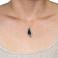 14K Yellow Gold 5.52ct Ammolite and Diamond 0.34ct (SI1-VS, G-H ) Necklace