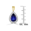 18K White and Yellow gold Tanzanite 16.95cts and Diamond 1.70cts (SI1,VS, G-H) Pendant Necklace