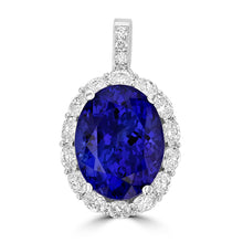 18K White Gold Tanzanite 10.21cts & Diamond 1.22cts TDW Pendant