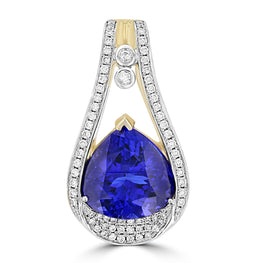 18K White & Yellow Gold Tanzanite 10.25cts & Diamond 0.48cts (SI1-VS, G-H)