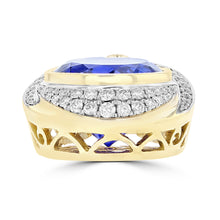 18K White & Yellow Gold Tanzanite 10.25cts & Diamond 0.48cts (SI1-VS, G-H)