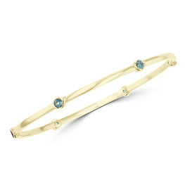 14K Yellow Gold, Fine Brazilian Alexandrite 1.10cts TGW Bangle