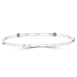 14K White Gold, Fine Brazilian Alexandrite 1.10cts TGW Bangle