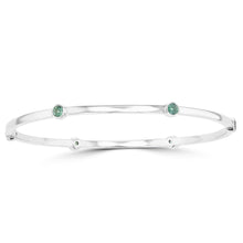 14K White Gold, Fine Brazilian Alexandrite 1.10cts TGW Bangle