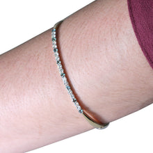 14K White & Yellow Gold, Fine Brazilian Alexandrite 0.62cts & Diamond 0.87cts TDW (SI1-VS, G-H) Bangle