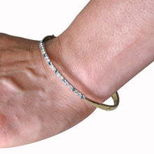 14K White & Yellow Gold, Fine Brazilian Alexandrite 0.62cts & Diamond 0.87cts TDW (SI1-VS, G-H) Bangle