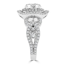 14K White Gold Double Halo 1.75cts TDW Diamond Engagement Ring