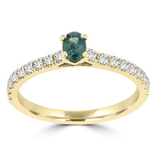 14K Yellow Gold Brazilian Alexandrite 0.25cts and Diamond 0.30cts Ring (SI1-VS, G-H) by La Vita Vital