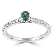 14K White Gold Brazilian Alexandrite 0.95ct TGW & Diamond 0.65ct Ring