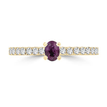 14K Yellow Gold Brazilian Alexandrite 0.25cts and Diamond 0.30cts Ring (SI1-VS, G-H) by La Vita Vital