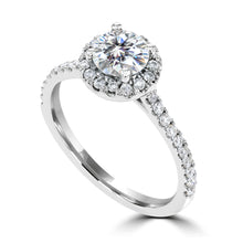 1.3ct TDW 14 Karat Gold Classic Halo Diamond Ring