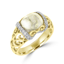14K Yellow Gold & Gold Quartz 1.75cts and Diamond 0.24ct TDW (SI1-VS, G-H) Ring
