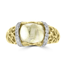 14K Yellow Gold & Gold Quartz 1.75cts and Diamond 0.24ct TDW (SI1-VS, G-H) Ring