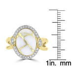 14k Yellow Gold, 4.25cts Gold Quartz and 0.26cts TDW Diamond  (G-H, SI1-VS) Ring