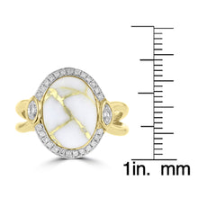 14k Yellow Gold, 4.25cts Gold Quartz and 0.26cts TDW Diamond  (G-H, SI1-VS) Ring