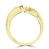 14K Yellow Gold & Gold Quartz Inlay Whale Tail Ring