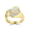 14K Yellow Gold ring with Gold Quartz 1.38cts and Diamond 0.16ct TDW (SI1-VS, G-H)