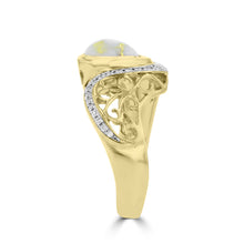 14K Yellow Gold ring with Gold Quartz 1.38cts and Diamond 0.16ct TDW (SI1-VS, G-H)