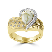 14K Yellow Gold & Gold Quartz Ring 1.84cts and Diamond 0.21ct TDW (SI1-VS, G-H) Ring