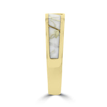 14K Yellow Gold & Gold Quartz Inlay and Diamond 0.07ct TDW (SI1-VS, G-H) Ring