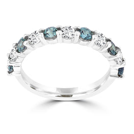 14K White Gold 1/4ct TGW Alexandrite and 1/3ct TDW Diamond Ring