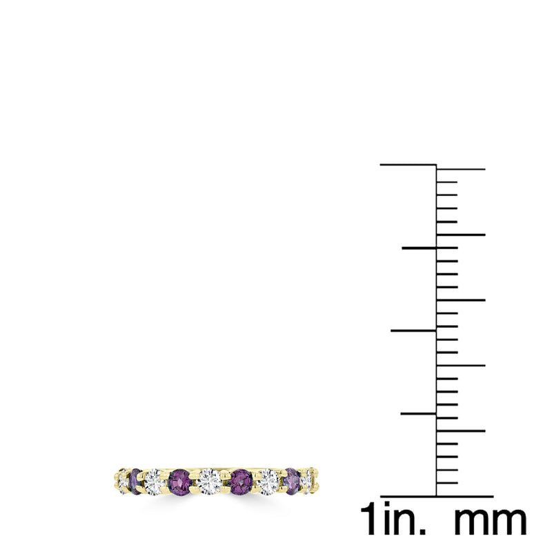 14K White Gold 1/4ct TGW Alexandrite and 1/3ct TDW Diamond Ring