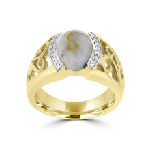 14k Yellow Gold 2 5/8ct Gold Quartz and Diamond Accent Ring (G-H, SI1-VS)