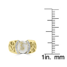 14k Yellow Gold 2 5/8ct Gold Quartz and Diamond Accent Ring (G-H, SI1-VS)