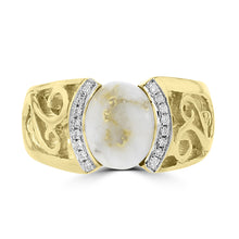 14k Yellow Gold 2 5/8ct Gold Quartz and Diamond Accent Ring (G-H, SI1-VS)
